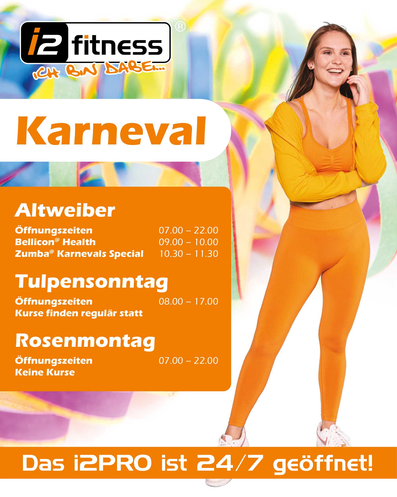 Unsere Öffnungszeiten<br>über die Karnevalstage.